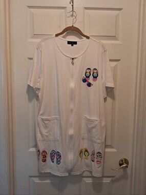 Club Z Collection Embroidery Flip Flop Swim Cover Up Size XL